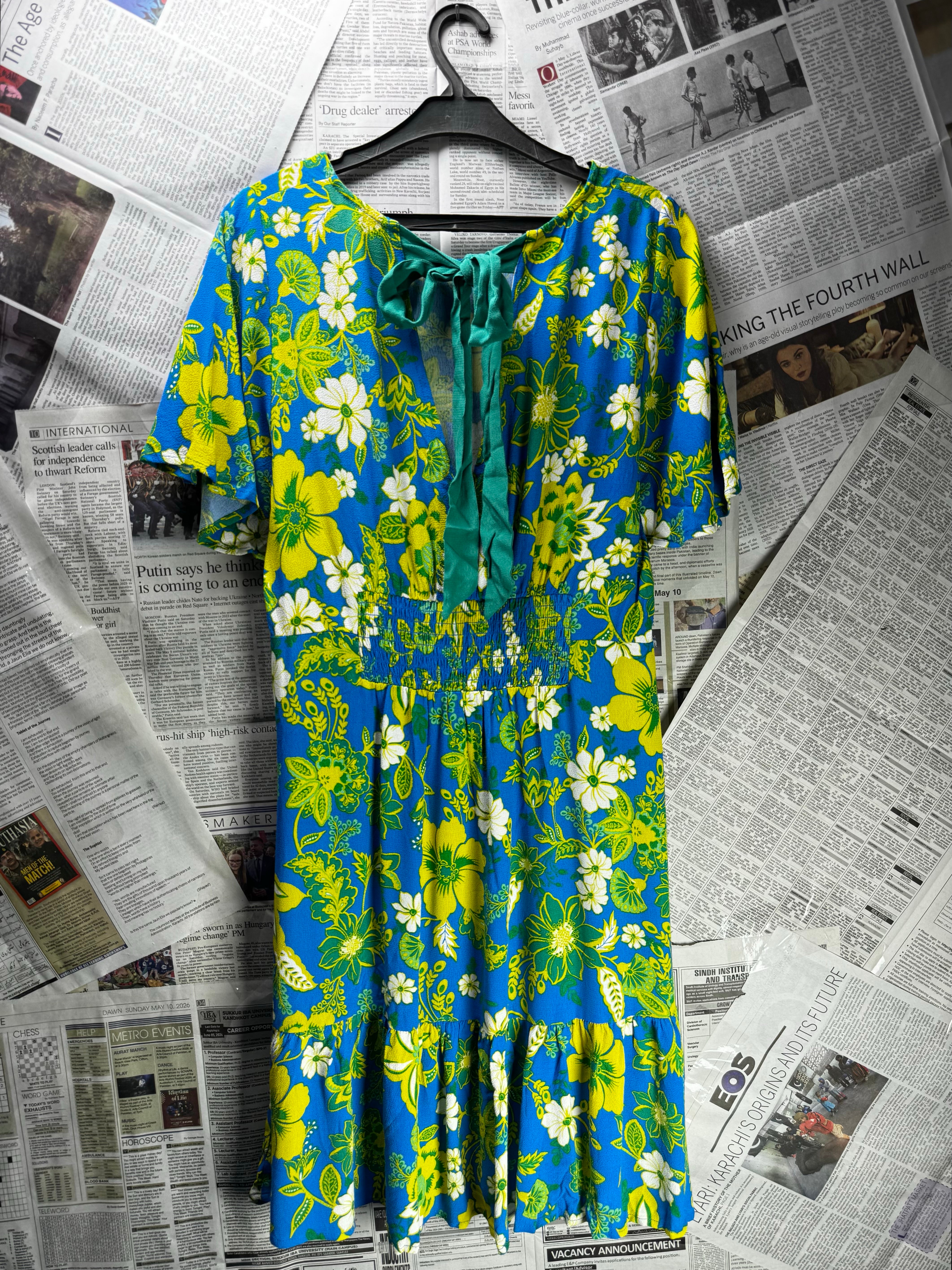 Everbelle® Medium | Bust: 19" | Floral | Midi Dress | Poly - Elastane | B2 - 5159 - Genuine Maal