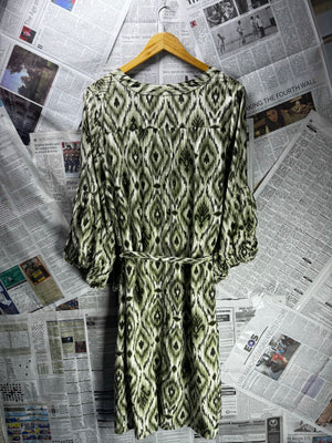 MS mode® XXL | Bust: 25" | Green Geometric | Mini Dress | B2 - 5373 - Genuine Maal