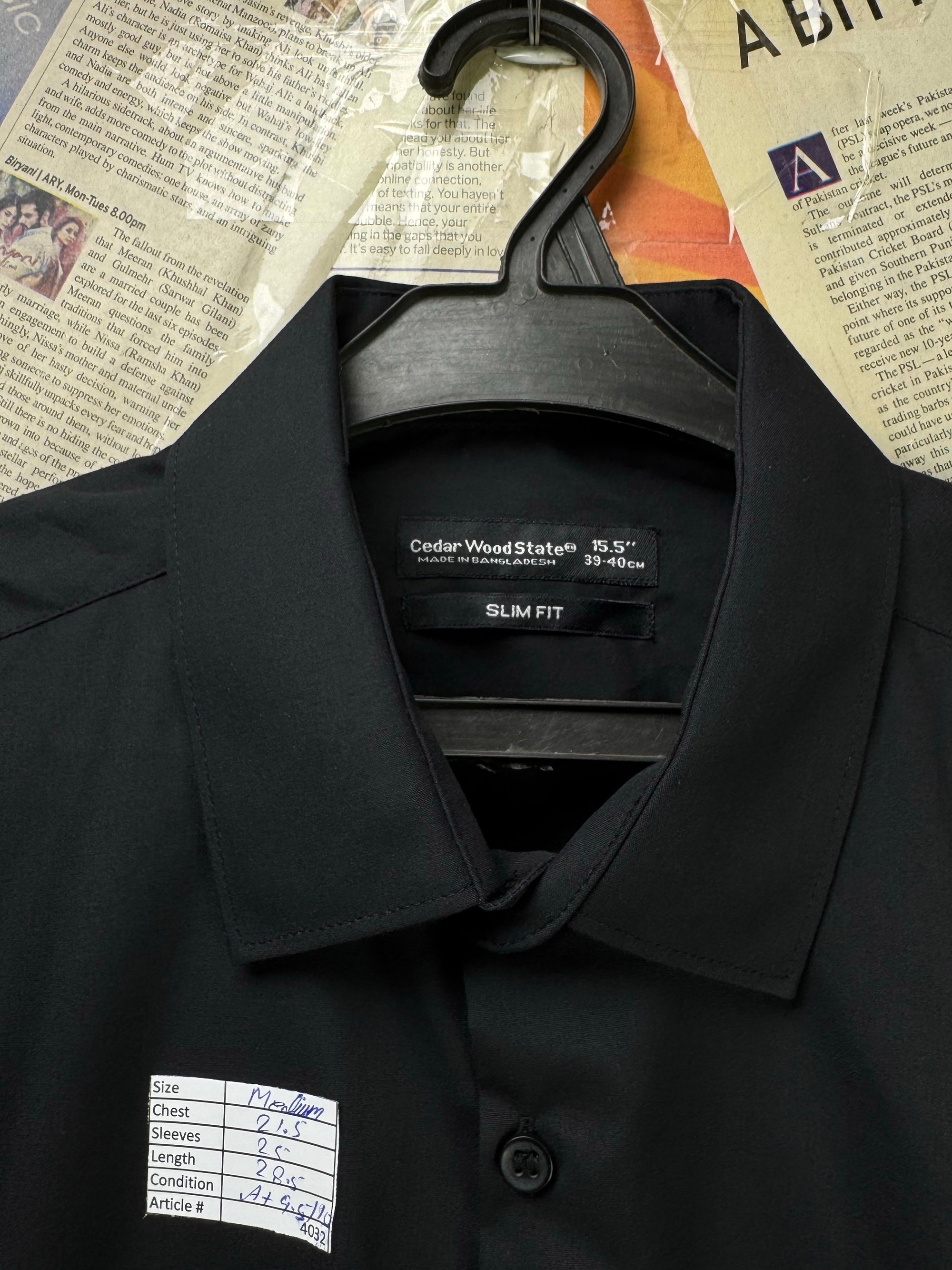 Cedar Wood® Medium | Chest: 21.5" | Black | Shirt | Poly - Cotton | 4032 - Genuine Maal