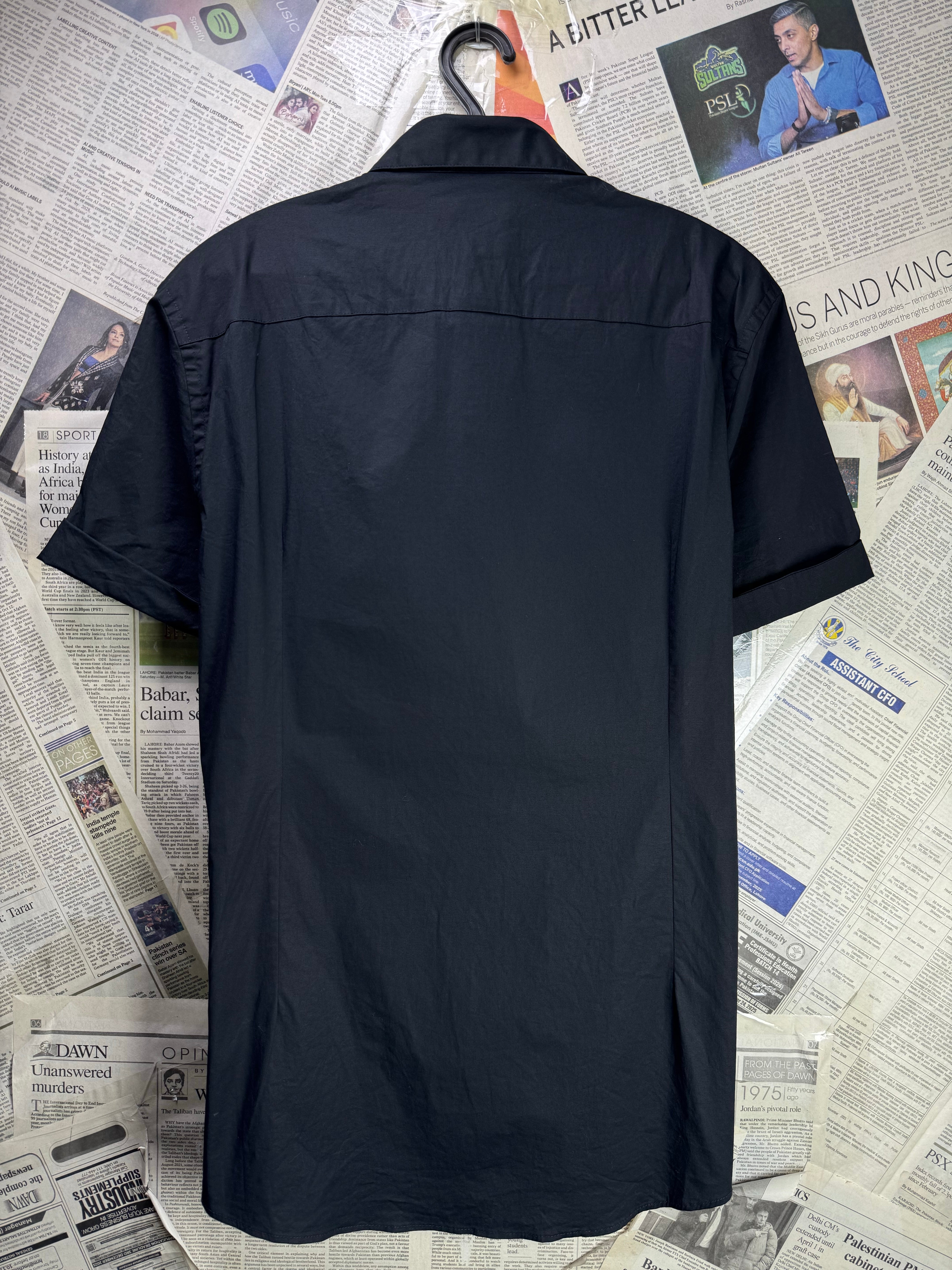 New Look® Small | Chest: 20.5" | Black | Shirt | Cotton - Elastane | 4036 - Genuine Maal