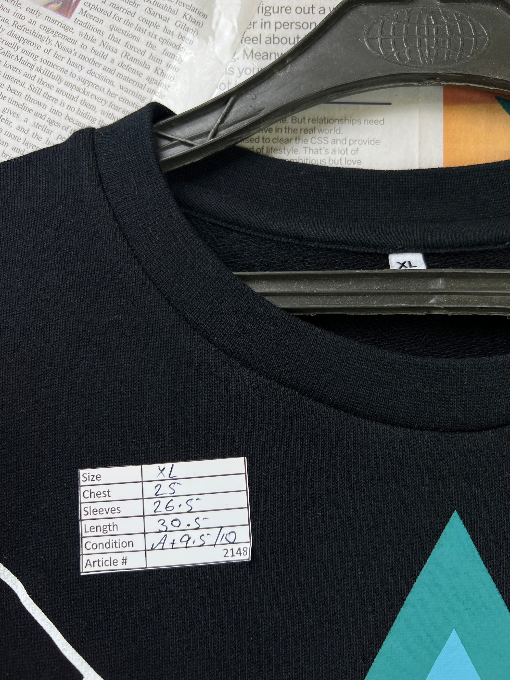 Morrisons® XL | Chest: 25" | Black | Christmas Sweat Shirt | 2148