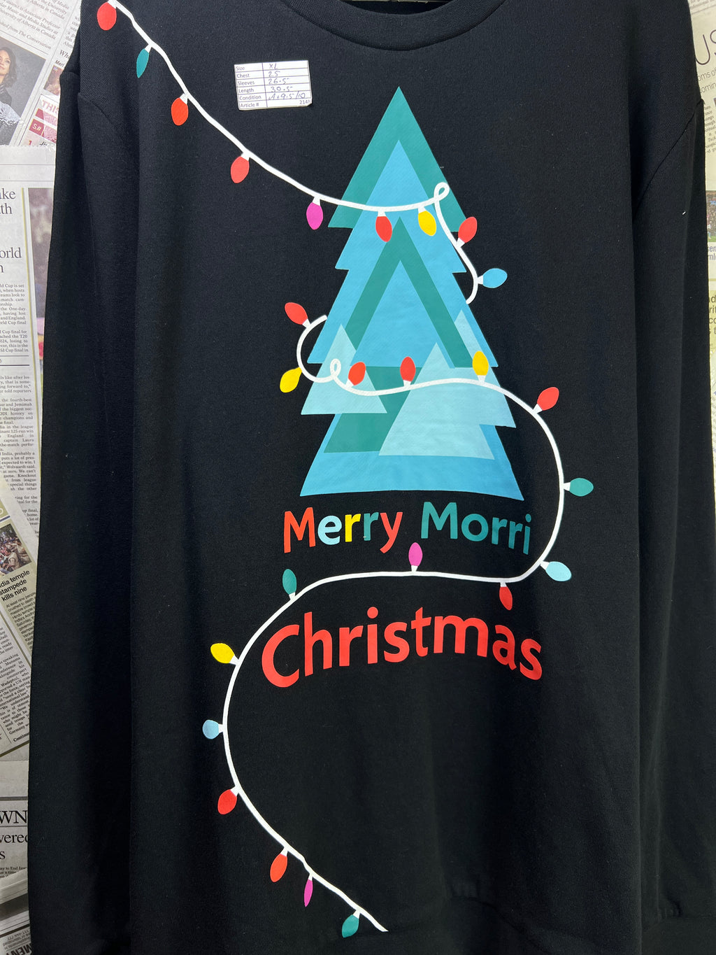 Morrisons® XL | Chest: 25" | Black | Christmas Sweat Shirt | 2148