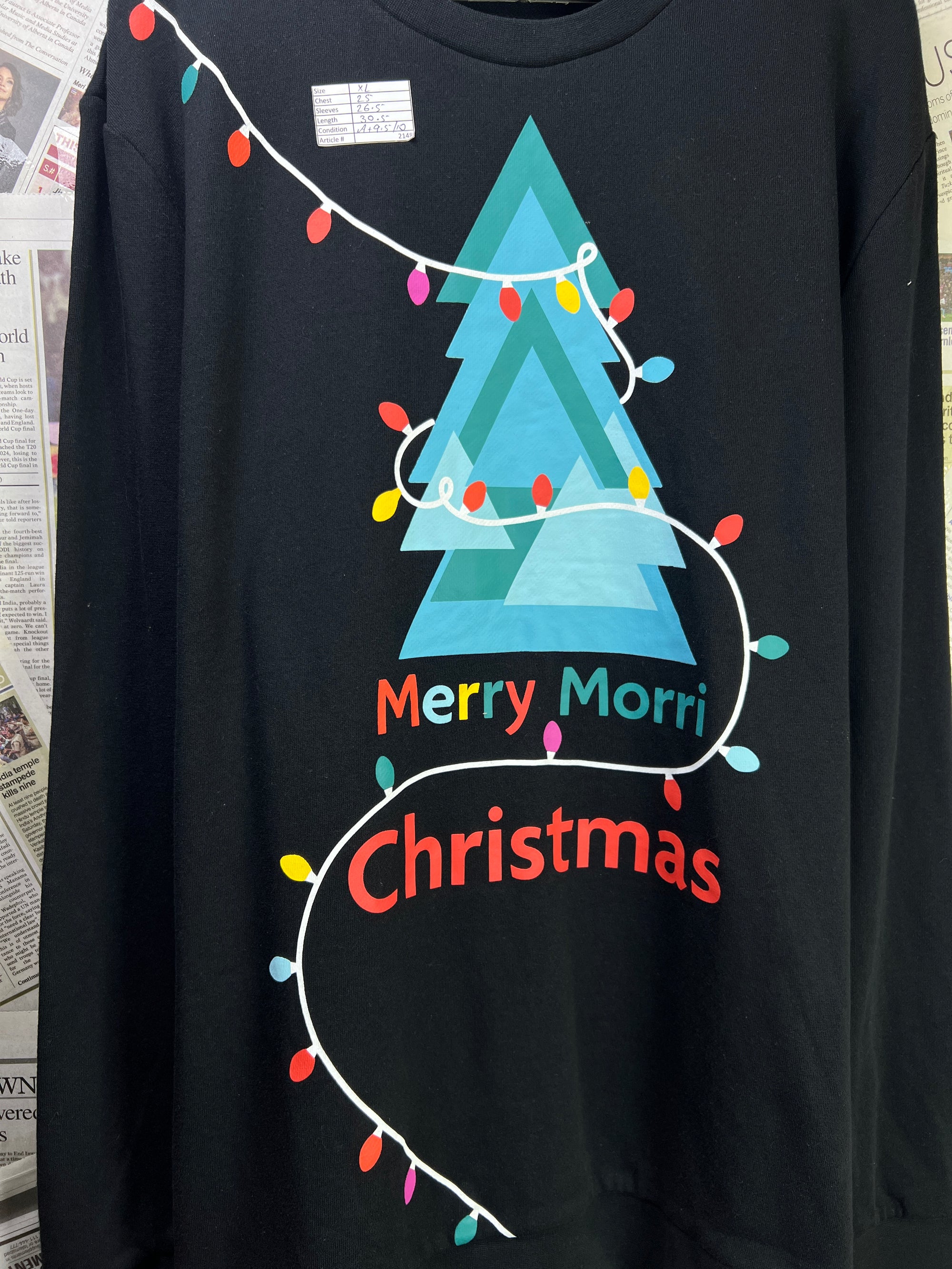 Morrisons® XL | Chest: 25" | Black | Christmas Sweat Shirt | 2148