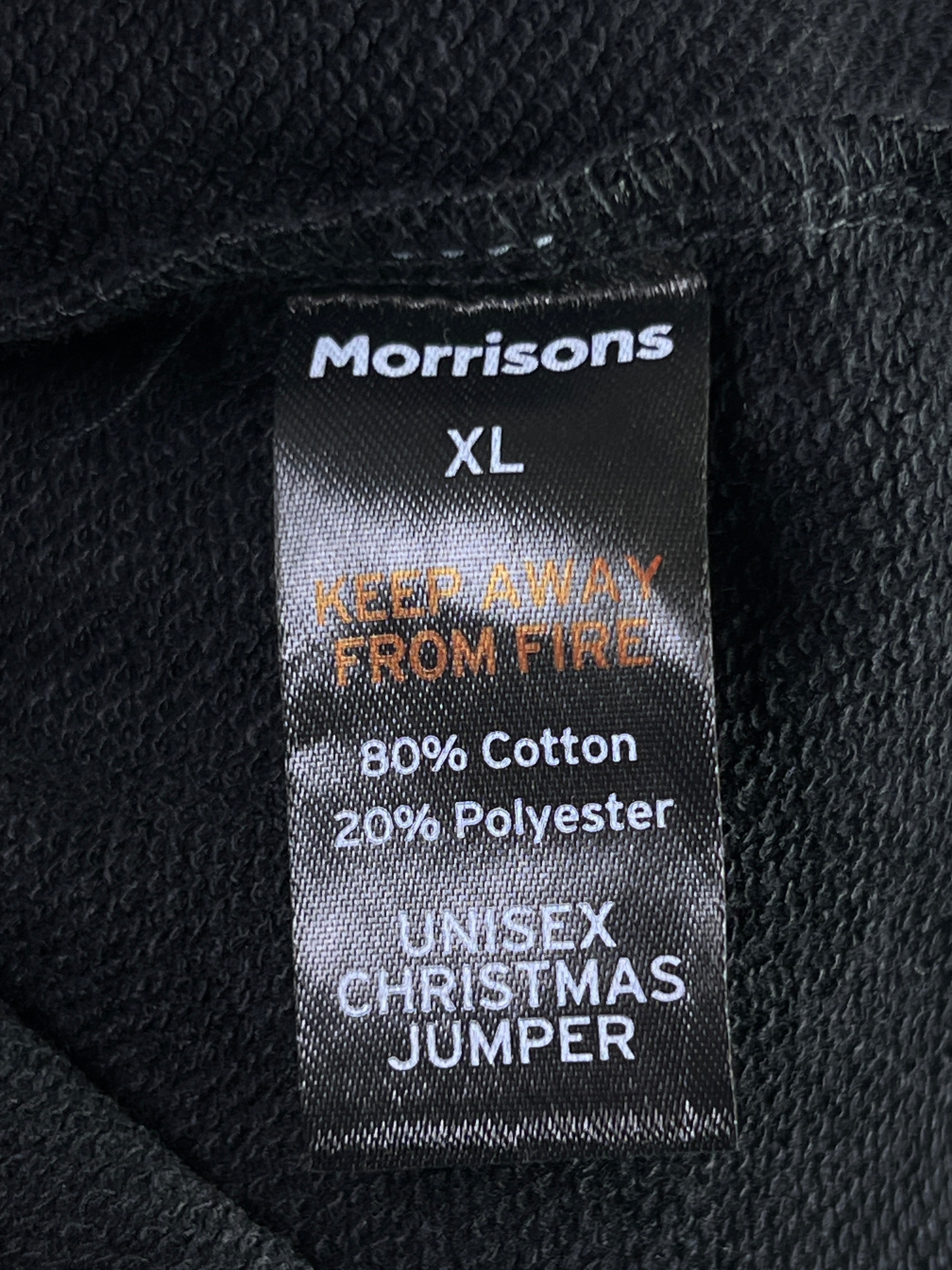 Morrisons® XL | Chest: 25" | Black | Christmas Sweat Shirt | 2148 - Genuine Maal