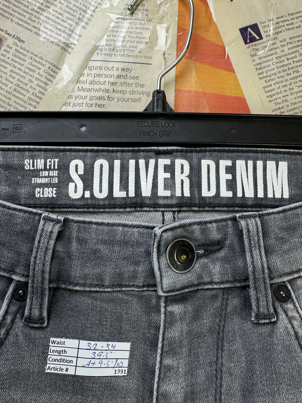 S. Oliver® Waist: 32" to 34" | Grey Stone Wash| Slim Fit Denim Pants | 1391 - Genuine Maal
