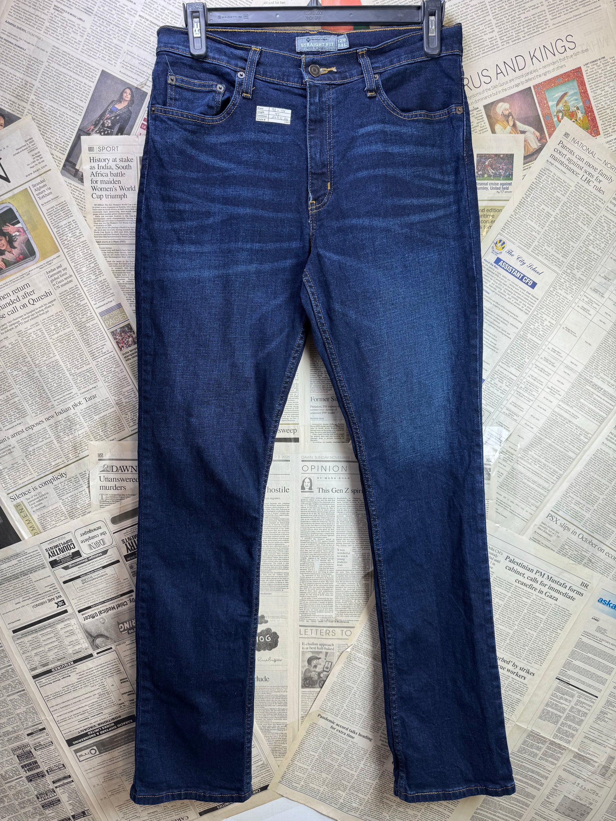 Member's Mark® Waist: 32" to 34" | Blue | Straight Fit Denim Pants | Cotton - Elastane | 1387 - Genuine Maal