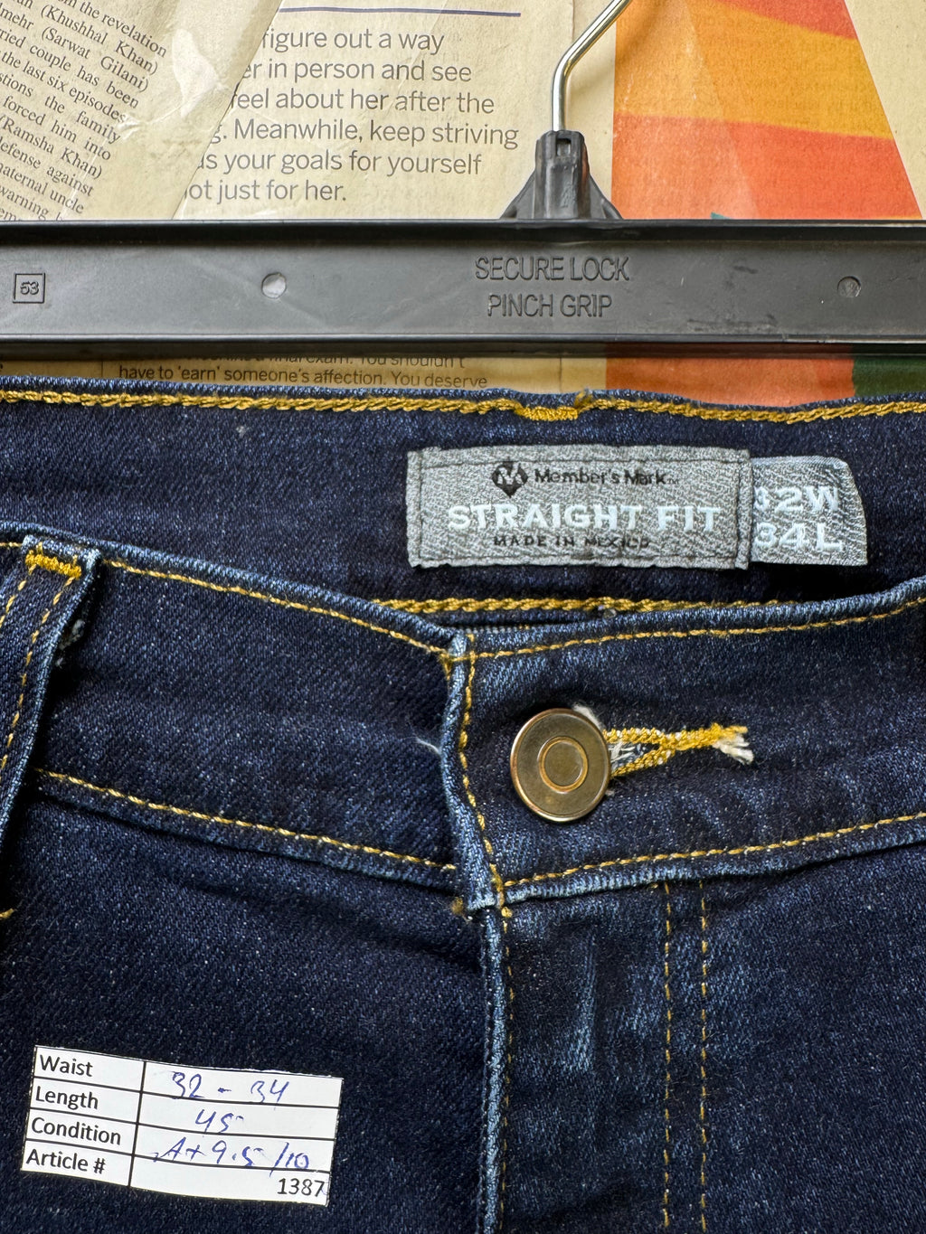 Member's Mark® Waist: 32" to 34" | Blue | Straight Fit Denim Pants | Cotton - Elastane | 1387 - Genuine Maal