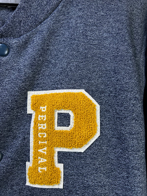 Percival® Small | Chest: 21" | Blue Textured | Varsity Jacket | 2127 - Genuine Maal