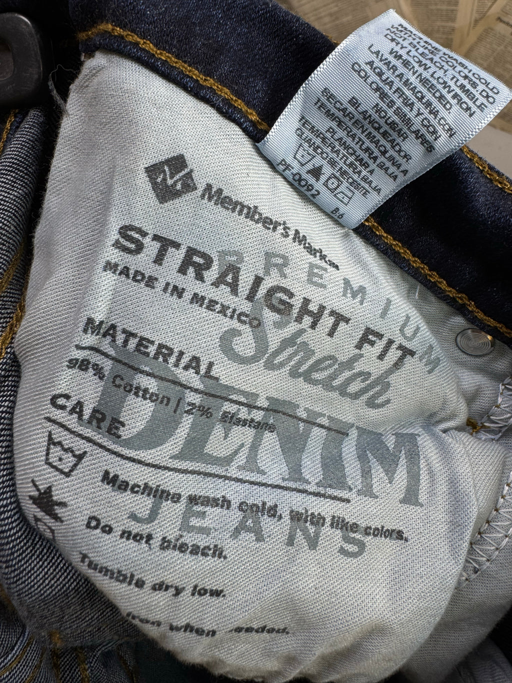 Member's Mark® Waist: 32" to 34" | Blue | Straight Fit Denim Pants | Cotton - Elastane | 1387 - Genuine Maal