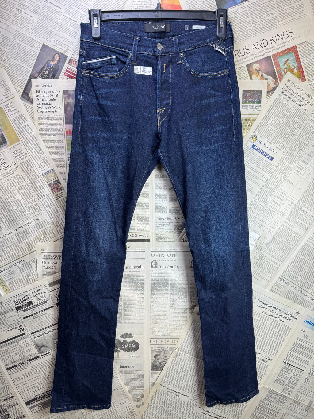 Replay® Waist: 30" | Blue | Slim Fit Denim Pants | Cotton - Elastane | 1388 - Genuine Maal
