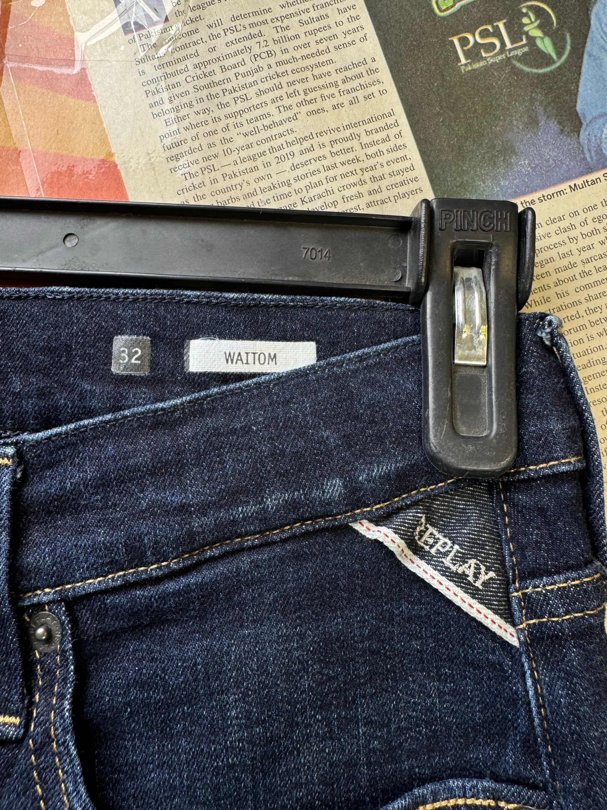 Replay® Waist: 30" | Blue | Slim Fit Denim Pants | Cotton - Elastane | 1388 - Genuine Maal