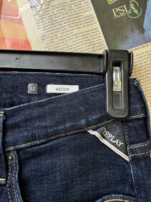 Replay® Waist: 30" | Blue | Slim Fit Denim Pants | Cotton - Elastane | 1388 - Genuine Maal
