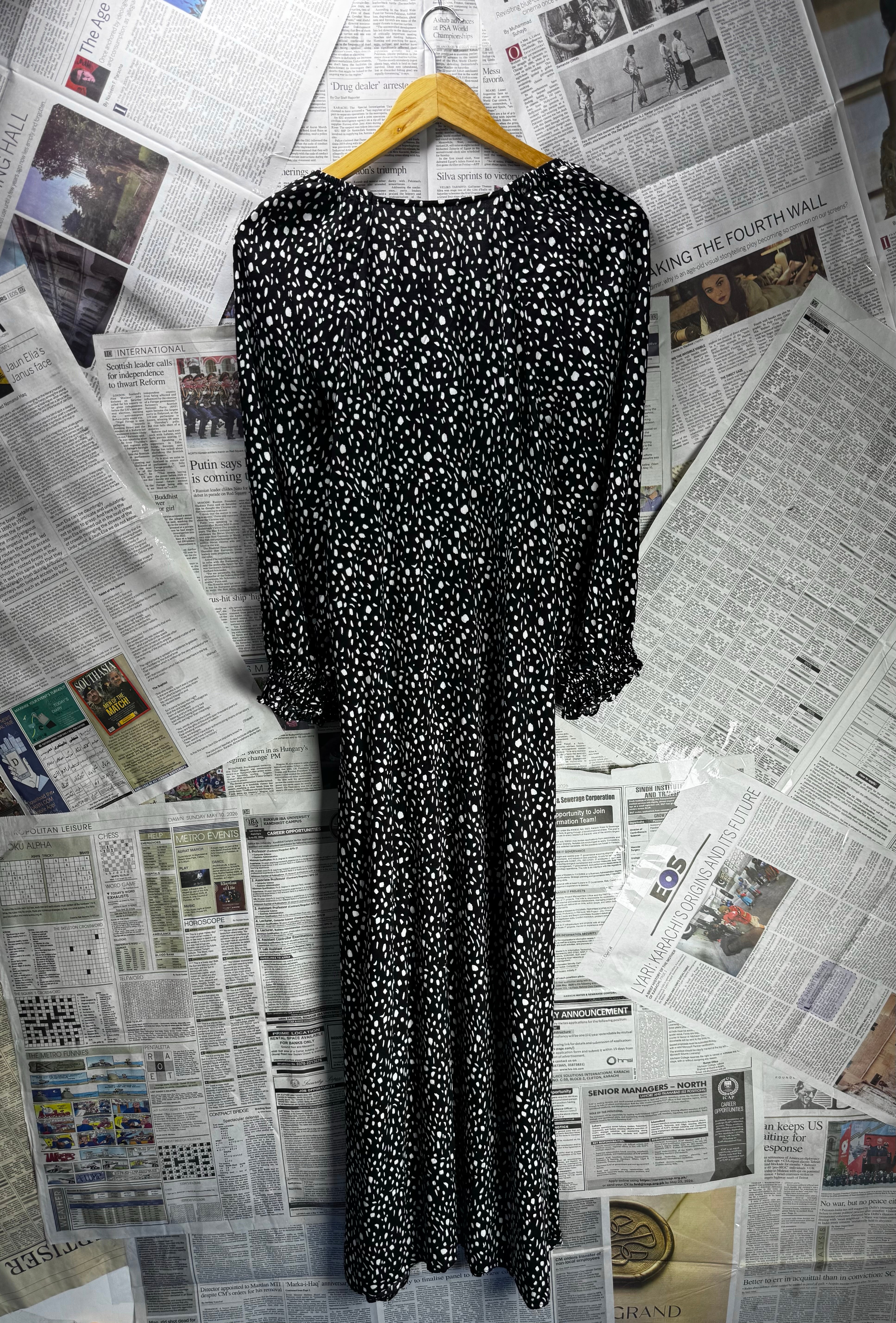 ® Small | Bust: 17.5" | Polka Dot | Maxi Dress | B2 - 5351 - Genuine Maal