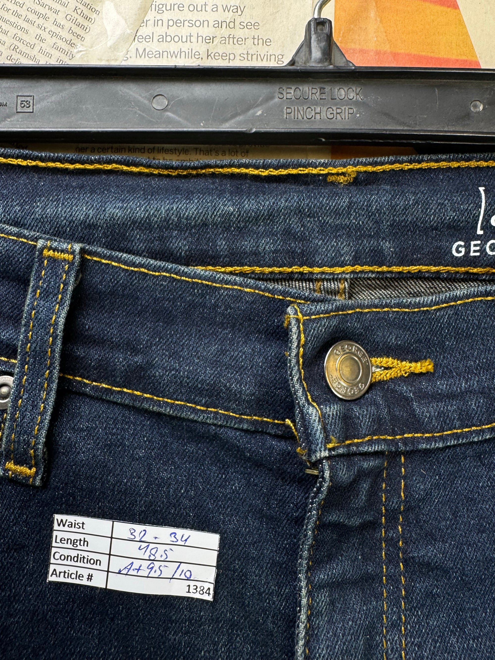 George® Waist: 32" to 34" | Blue | Bootcut Denim Pants | Cotton - Poly - Elastane | 1384 - Genuine Maal