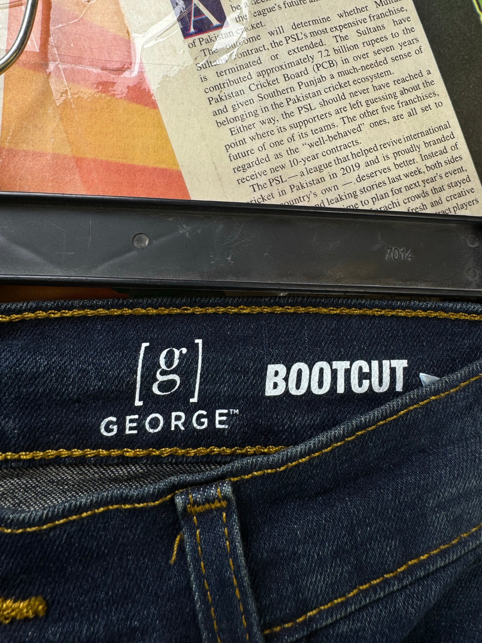 George® Waist: 32" to 34" | Blue | Bootcut Denim Pants | Cotton - Poly - Elastane | 1384 - Genuine Maal