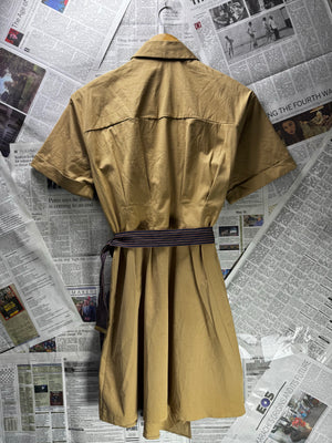 Mango® XS | Bust: 17" | Brown | Mini Dress with Belt | B2 - 5142 - Genuine Maal
