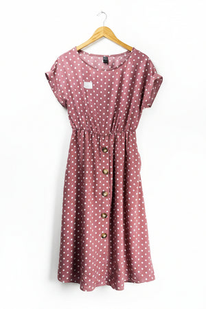 Emery Rose® Small | Bust: 18" | Polka Dot | Midi Dress | B2 - 5153 - Genuine Maal