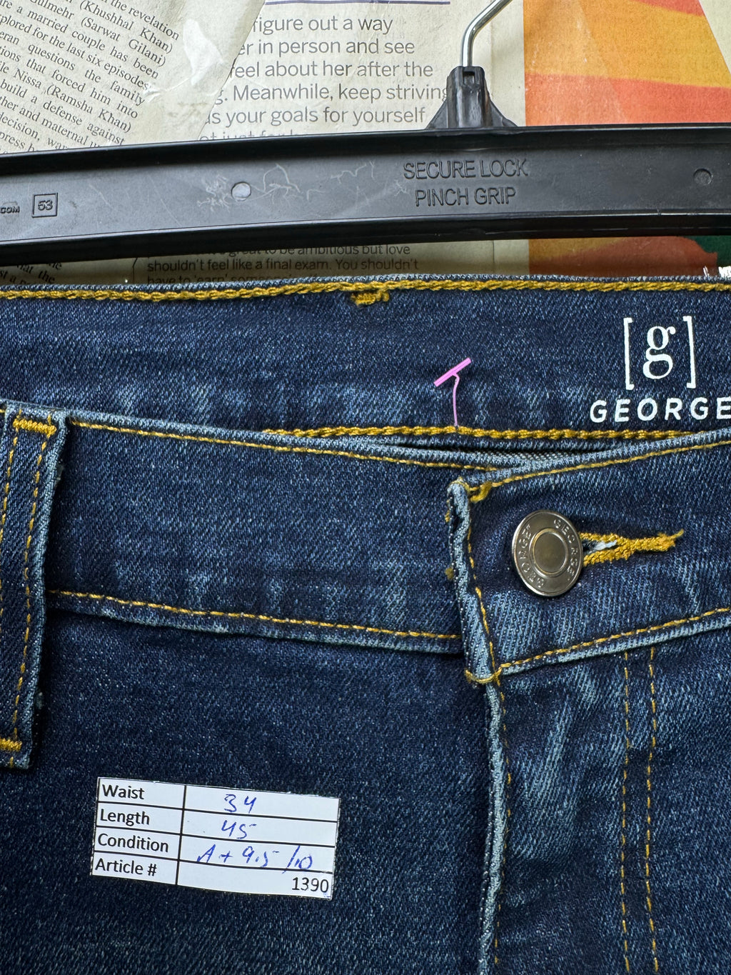 George® Waist: 34" | Blue | Straight Fit Denim Pants | Cotton - Poly - Elastane | 1390 - Genuine Maal