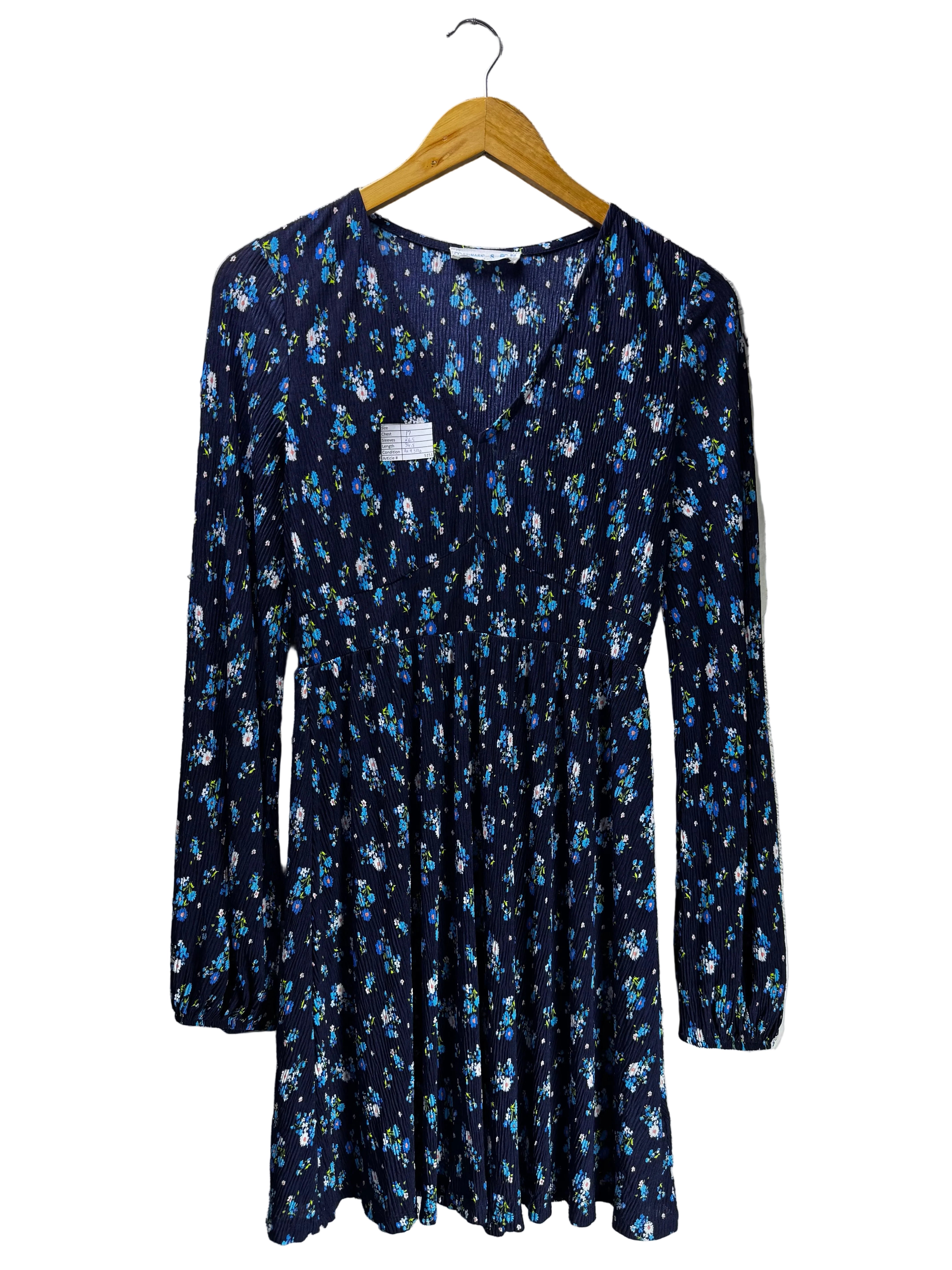Primark® XS | Bust: 17" | Ditsy Print | Mini Dress | B2 - 5151 - Genuine Maal