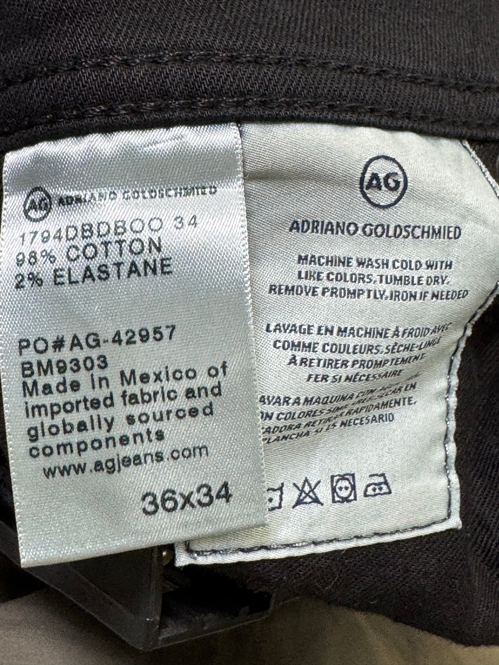 Andriano Goldschmeid® Waist: 36" to 38" | Black | Slim Straight Fit Denim Pants | Cotton - Elastane | 1368 - Genuine Maal