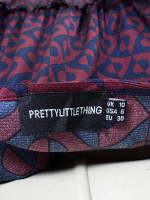 PrettyLittleThing® Small | Bust: 17.5" | Geo Print | Maxi Dress | B2 - 5027 - Genuine Maal