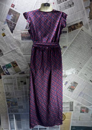 PrettyLittleThing® Small | Bust: 17.5" | Geo Print | Maxi Dress | B2 - 5027 - Genuine Maal