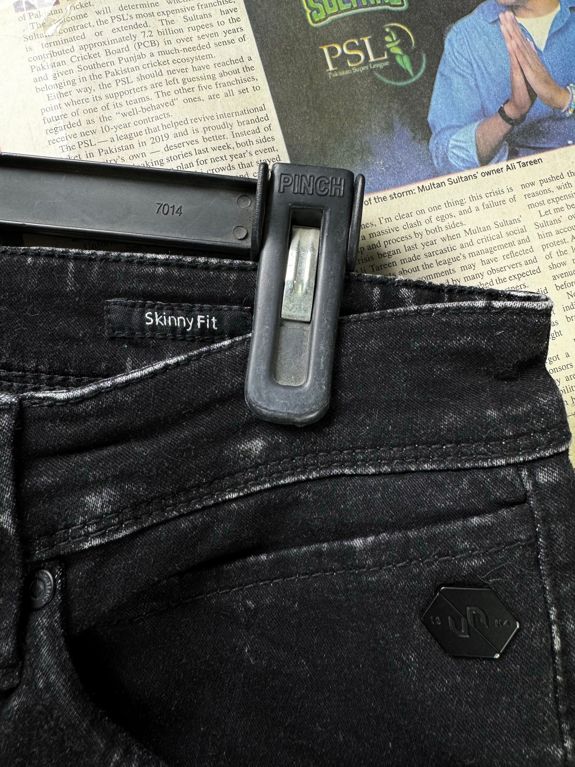 Angelo Litrico® Waist: 38" | Black | Distressed Skinny Fit Denim Pants | Cotton - Poly - Elastane | 1372 - Genuine Maal