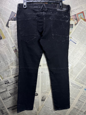Angelo Litrico® Waist: 38" | Black | Distressed Skinny Fit Denim Pants | Cotton - Poly - Elastane | 1372 - Genuine Maal