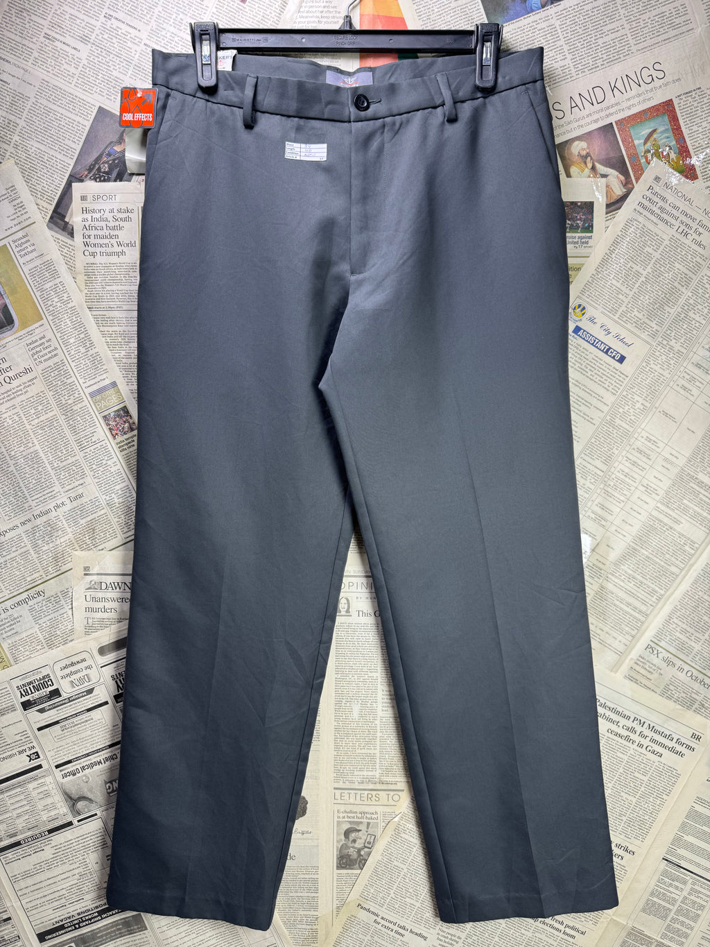 D*ckers® Waist: 34" | Grey | Straight Fit Dress Pants | Poly | 1371 - Genuine Maal
