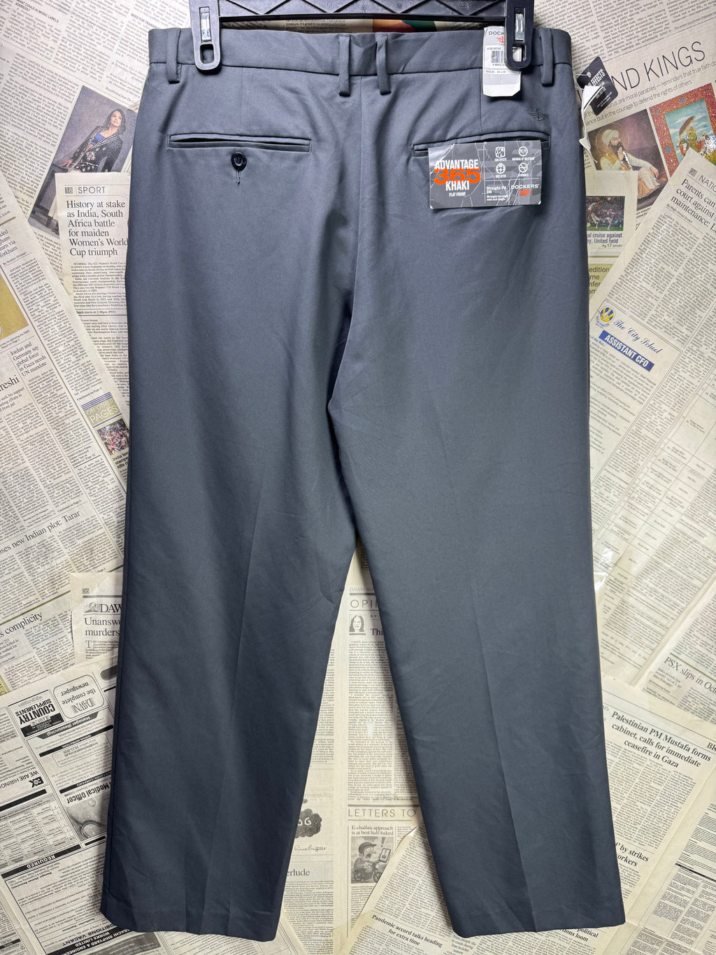 D*ckers® Waist: 34" | Grey | Straight Fit Dress Pants | Poly | 1371 - Genuine Maal