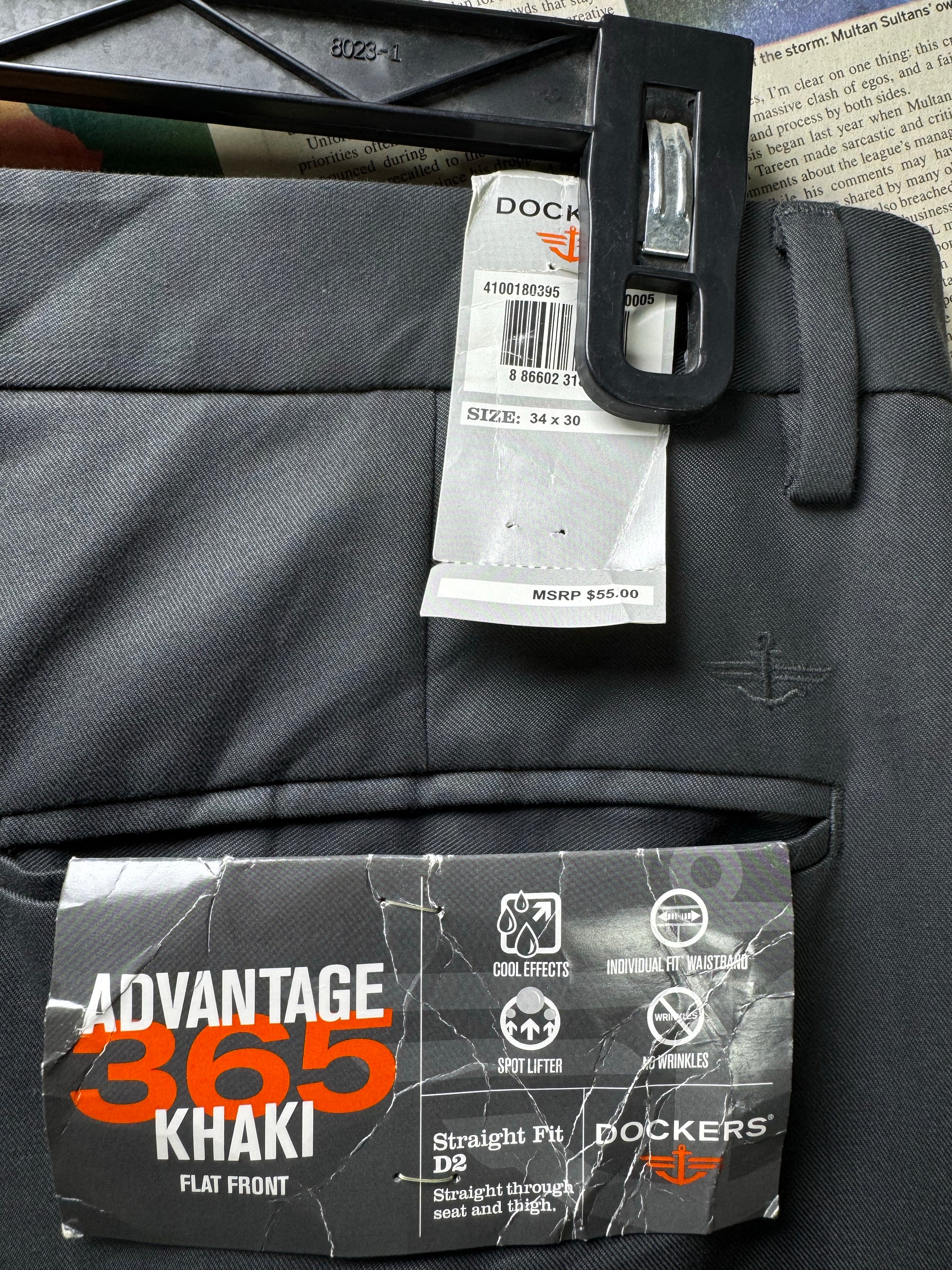 D*ckers® Waist: 34" | Grey | Straight Fit Dress Pants | Poly | 1371 - Genuine Maal