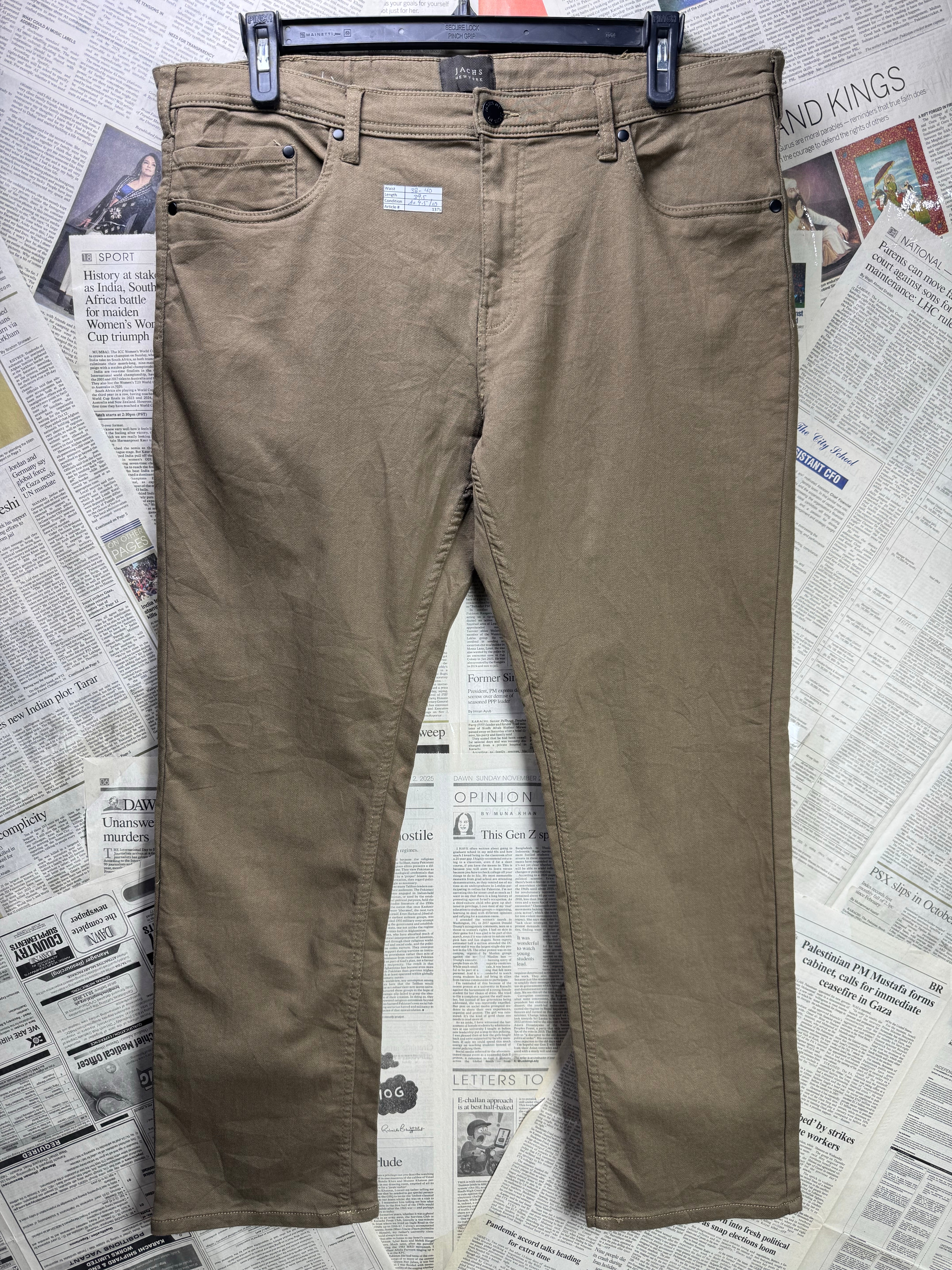 Jachs NewYork® Waist: 38" to 40" | Brown | Slim Fit Denim Pants | Cotton - Poly - Elastane | 1375 - Genuine Maal