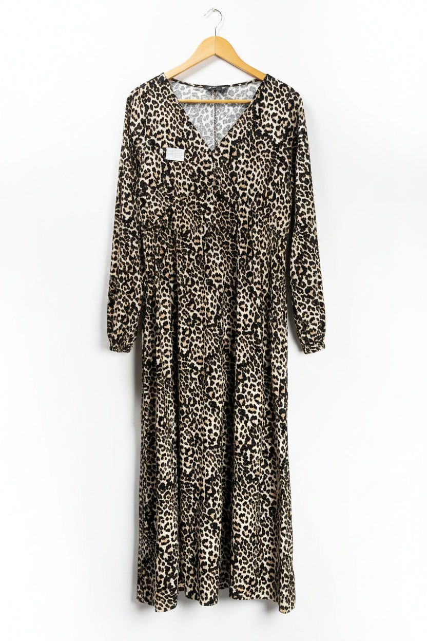 F&F® Large | Bust: 21" | Leopard Print | Maxi Dress | B3 - 5411 - Genuine Maal