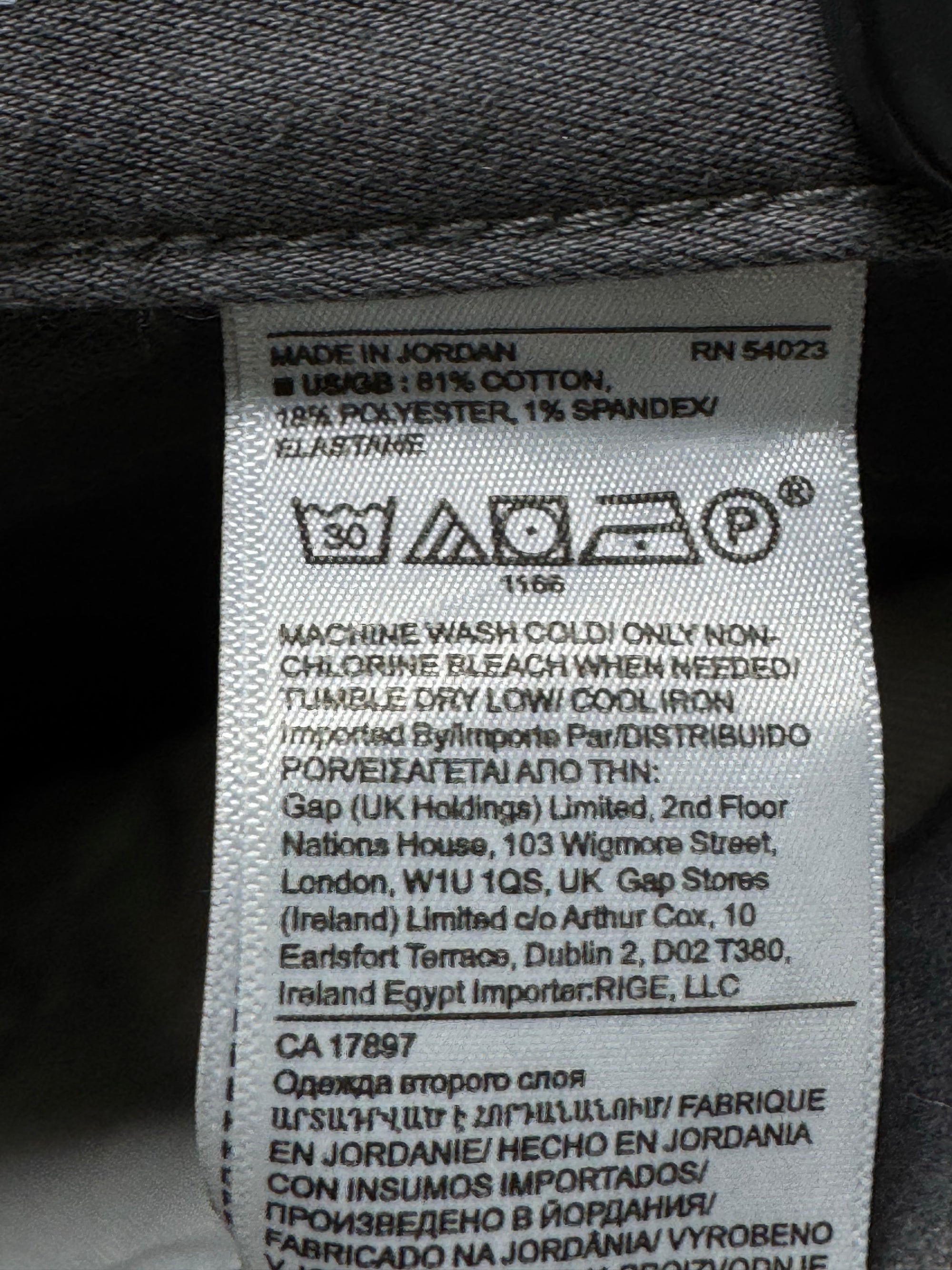 Banana Republic® Waist: 32" to 34" | Asphalt | Slim Fit Denim Pants | Cotton - Poly - Spandex | 1374 - Genuine Maal