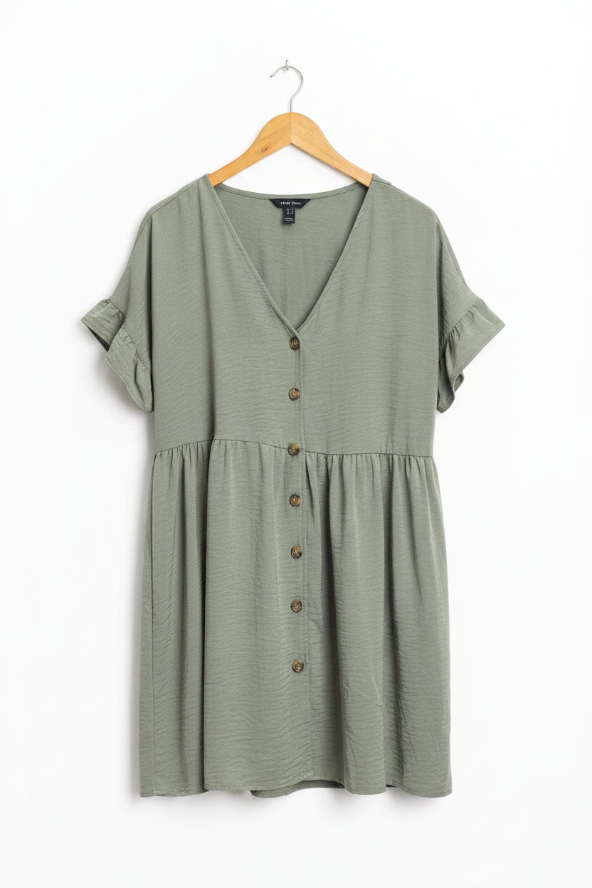 New Look® XL | Bust: 21.5" | Sage Green | Mini Dress | B3 - 5392 - Genuine Maal