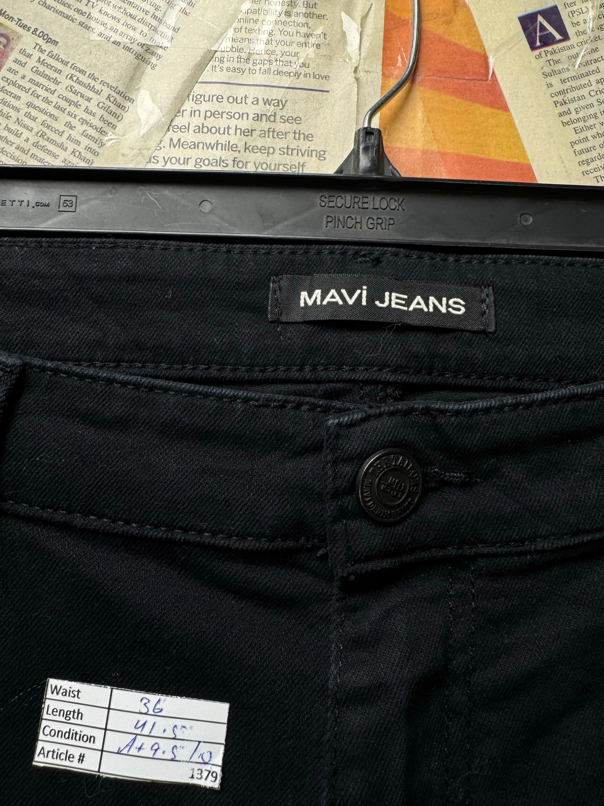 Mavi® Waist: 36" | Black | Straight Fit Denim Pants | Cotton - Elastane | 1379 - Genuine Maal