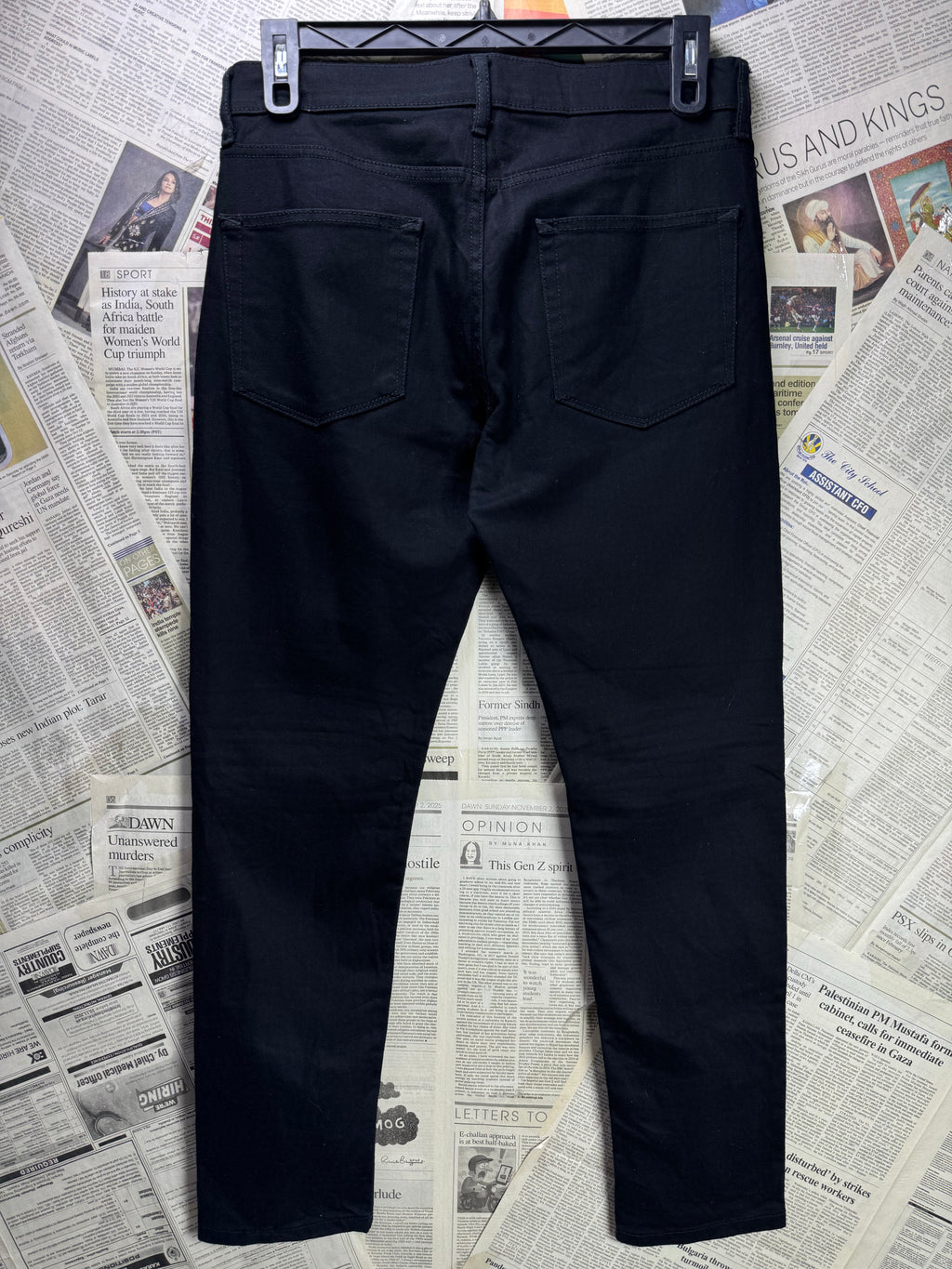 Topman® Waist: 32" | Black | Stretch Skinny Fit Denim Pants | Cotton - Elastane | 1376 - Genuine Maal
