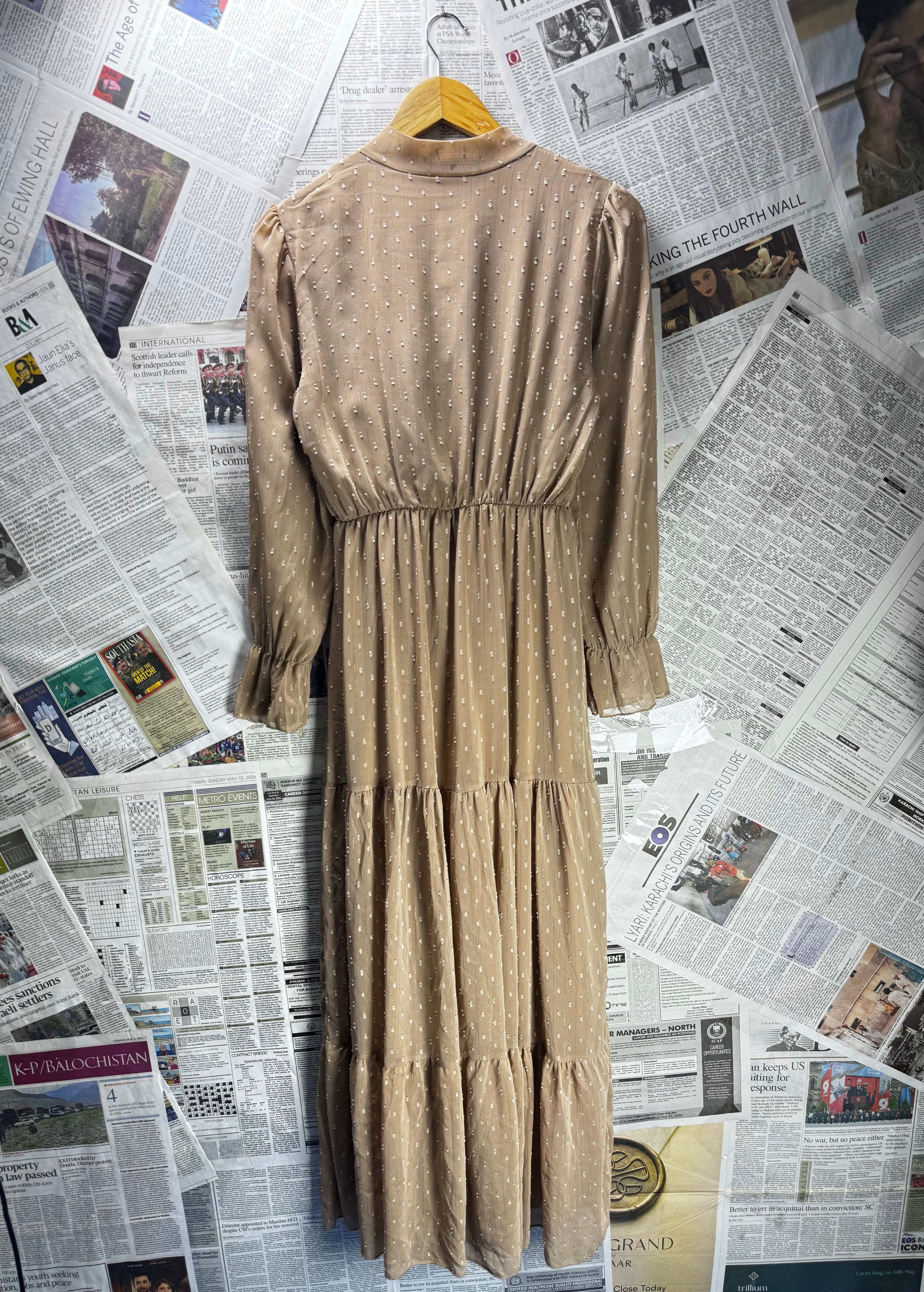 ® Small | Bust: 18" | Polka Dot | Maxi Dress | B3 - 5022 - Genuine Maal