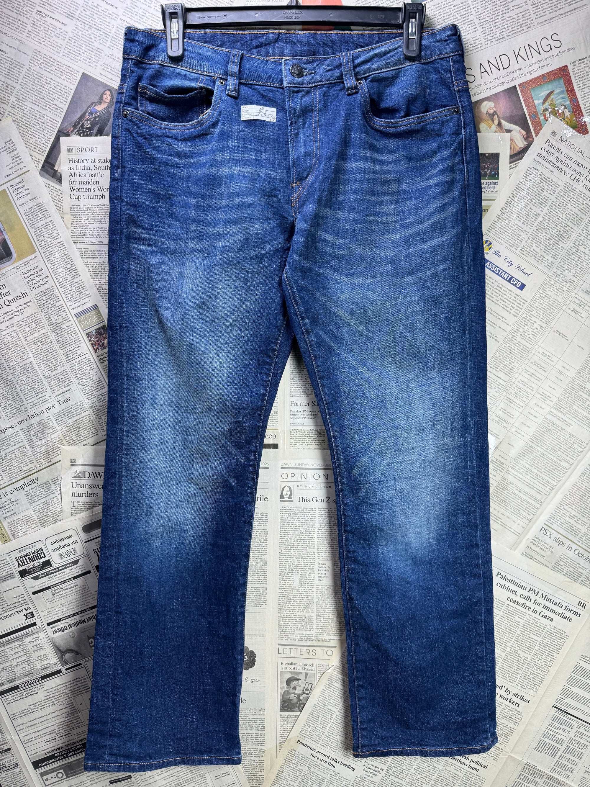 Buffalo® Waist: 34" | Blue | Relaxed Straight Fit Denim Pants | Cotton - Elastane | 1358 - Genuine Maal