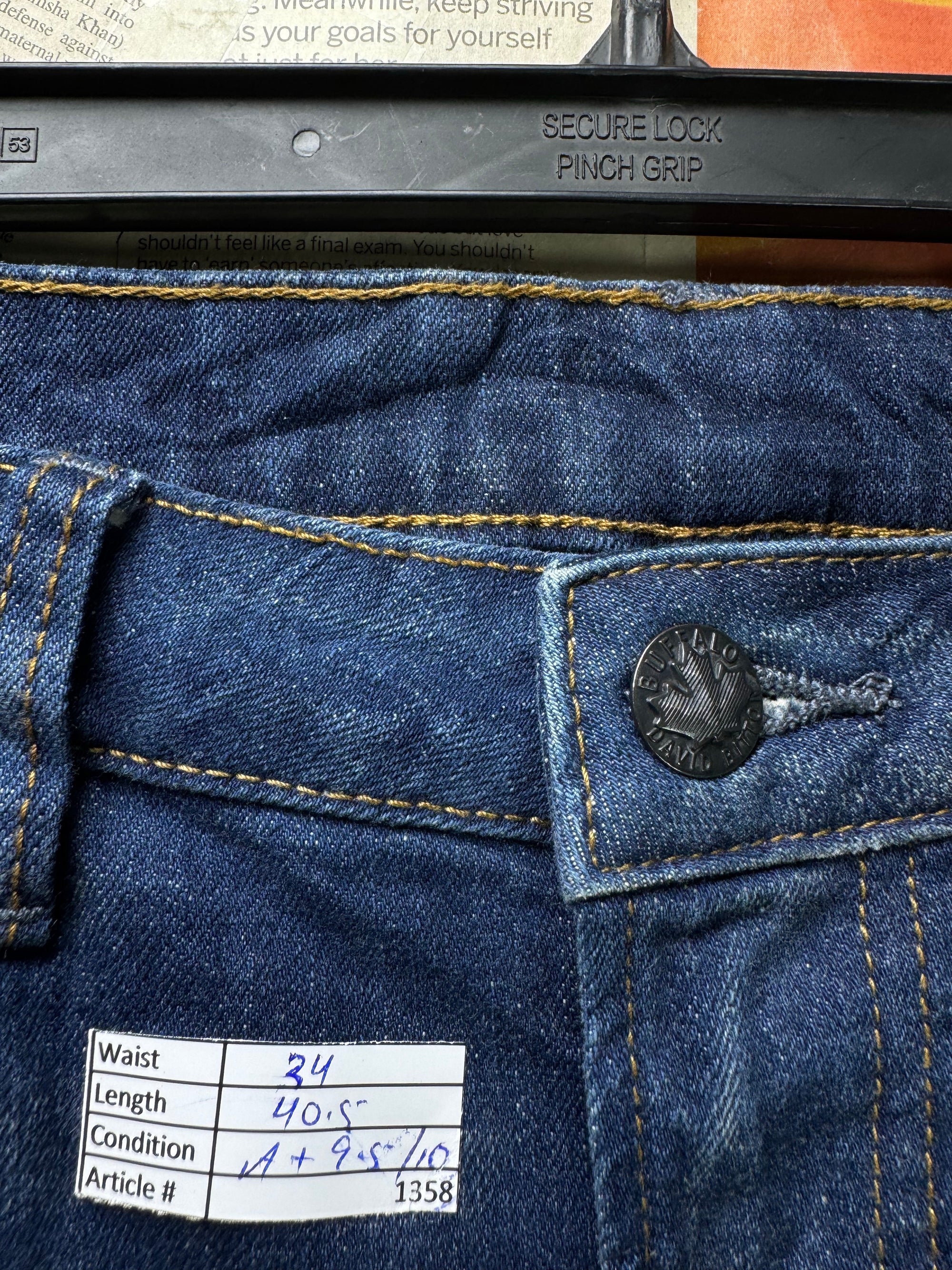 Buffalo® Waist: 34" | Blue | Relaxed Straight Fit Denim Pants | Cotton - Elastane | 1358 - Genuine Maal