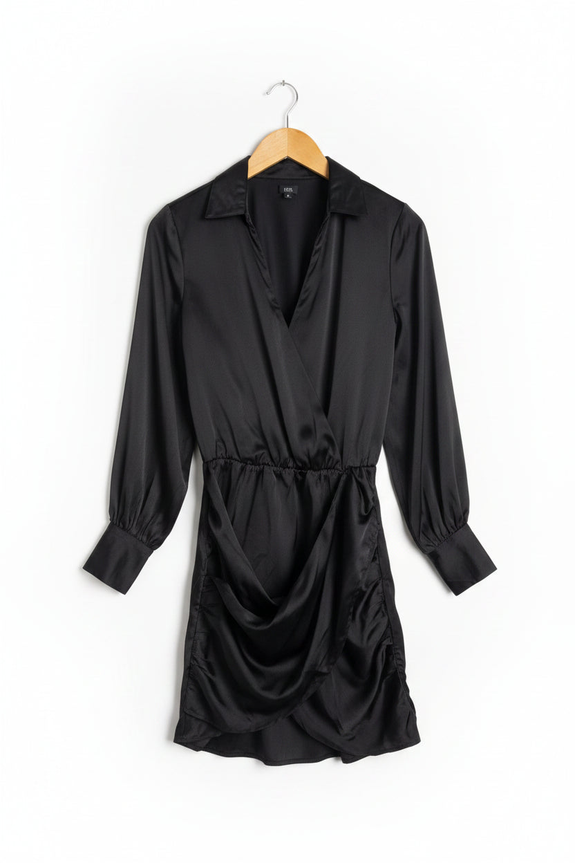 River Island® Small | Bust: 17.5" | Satin Wrap | Mini Dress | B3 - 5013 - Genuine Maal
