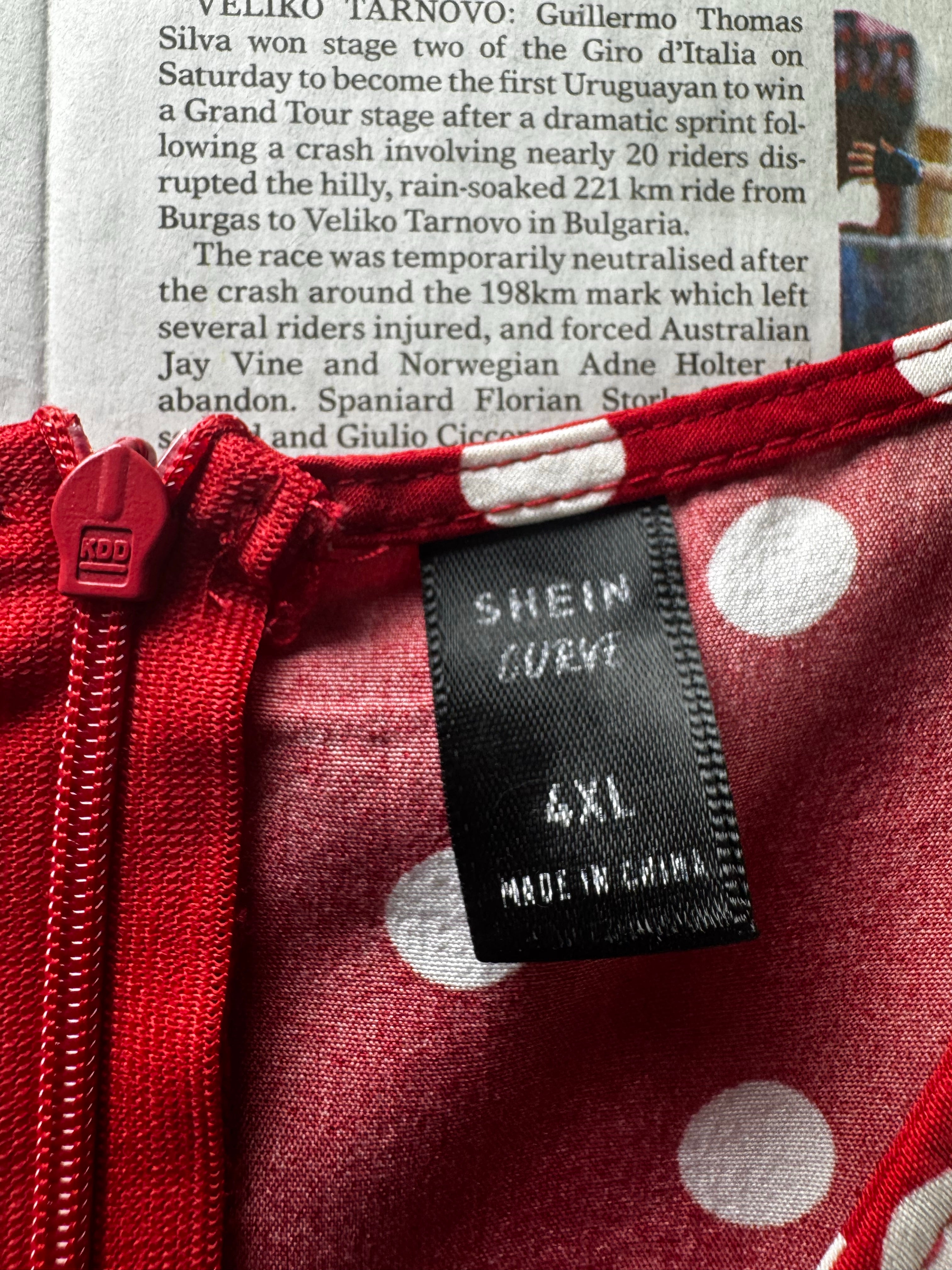 Shein® XL | Bust: 22" | Polka Dot | Midi Dress | B3 - 5025 - Genuine Maal