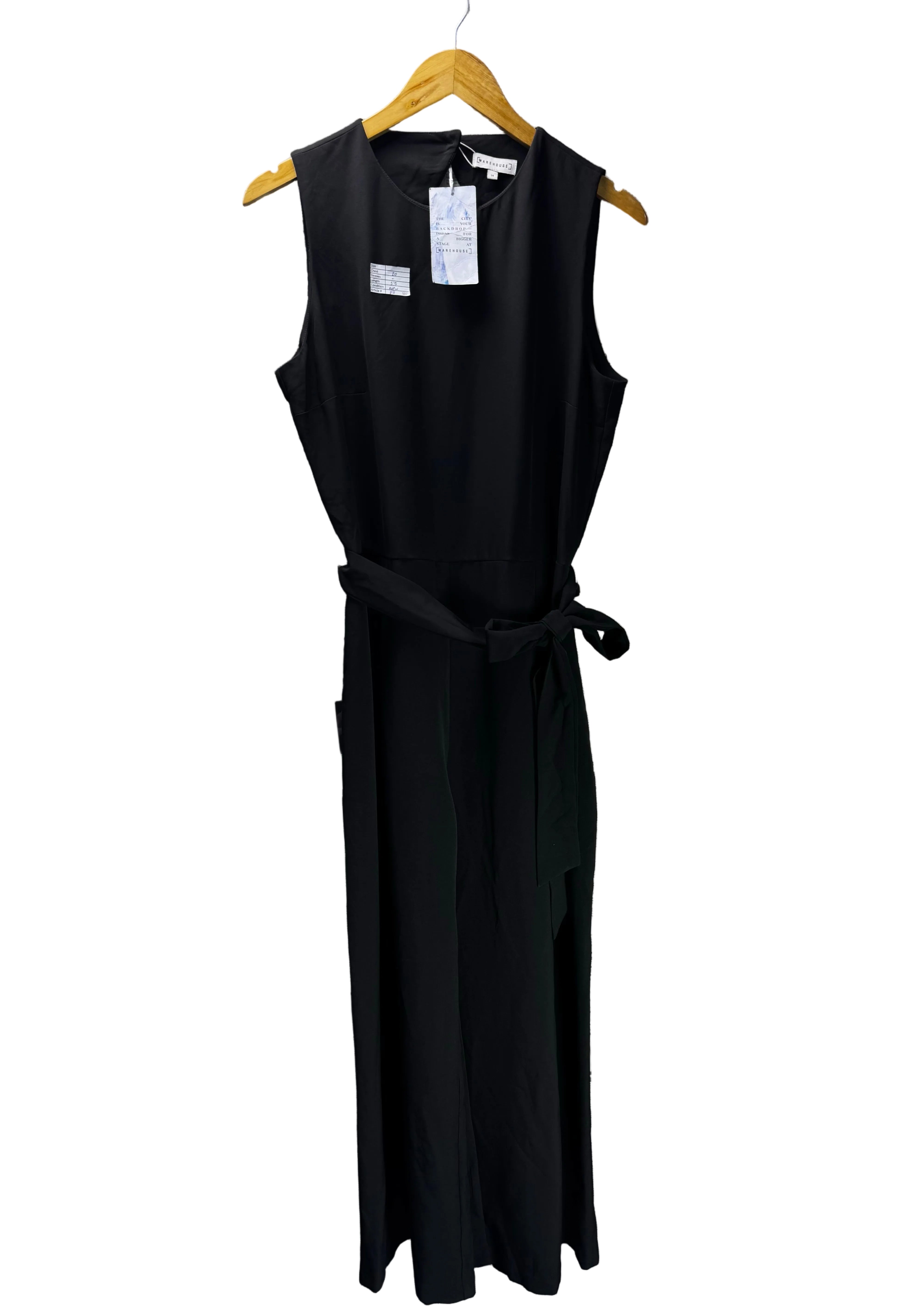 Warehouse® Large | Bust: 20" | Solid Black | Maxi Jumpsuit | B3 - 5020 - Genuine Maal