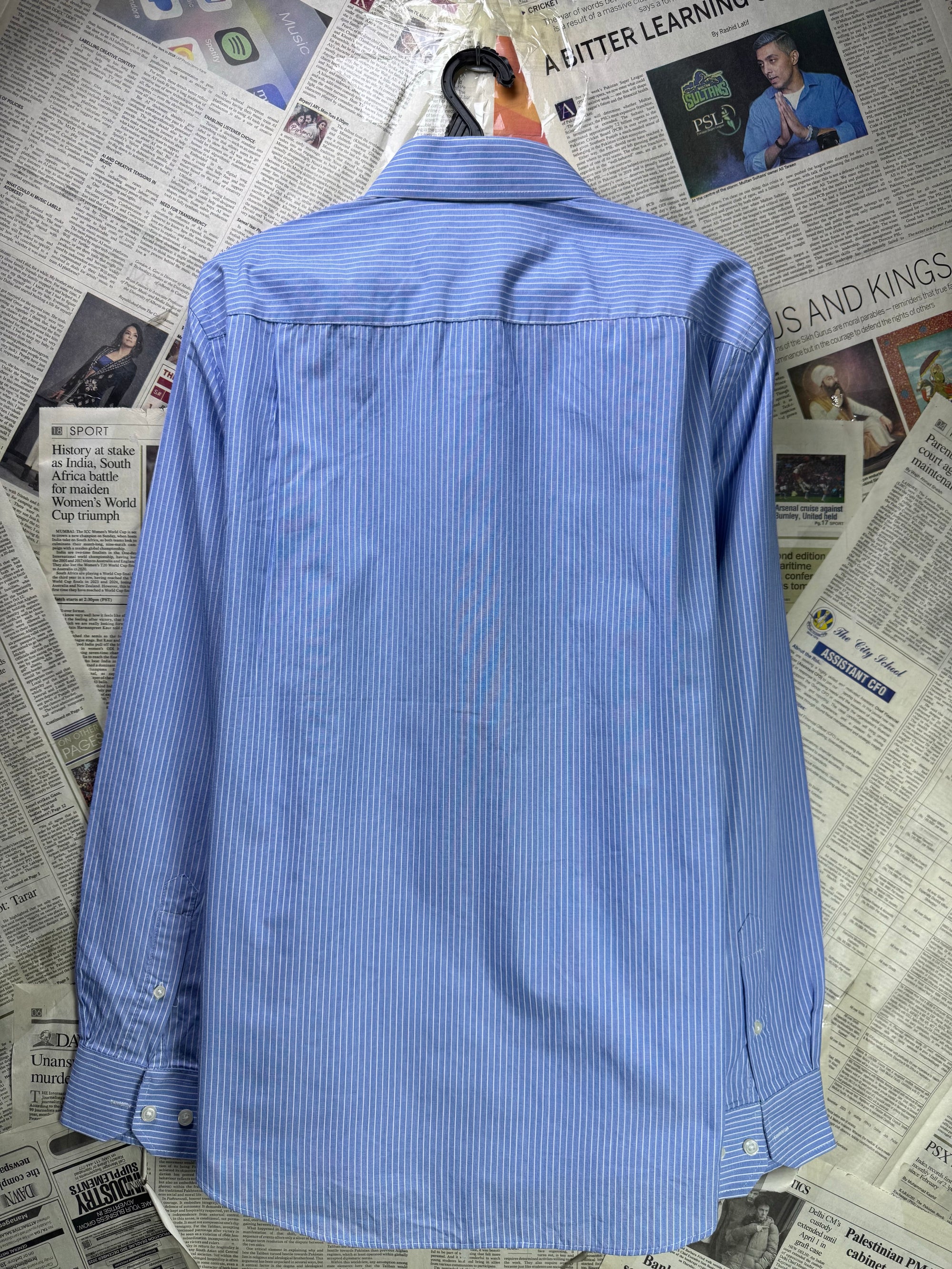 Tailor & Cutters® Medium | Chest: 22" | Blue Stripe | Shirt | Poly - Cotton | 4008 - Genuine Maal