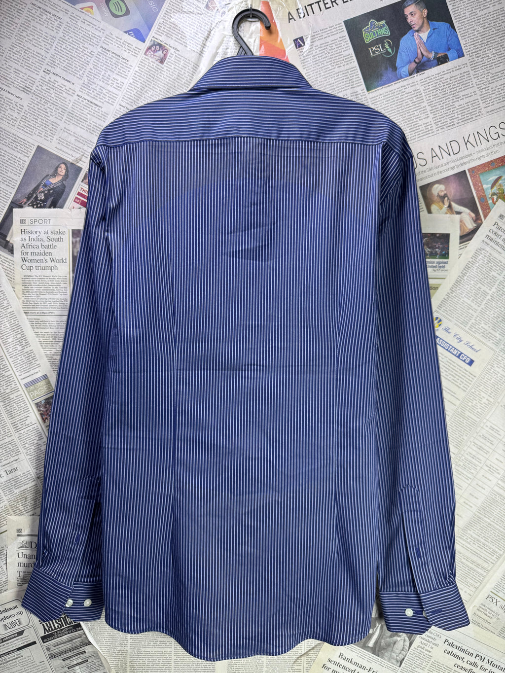 Moss® Small | Chest: 21" | Blue Stripe | Shirt | Poly - Cotton - Elastane | 4007 - Genuine Maal