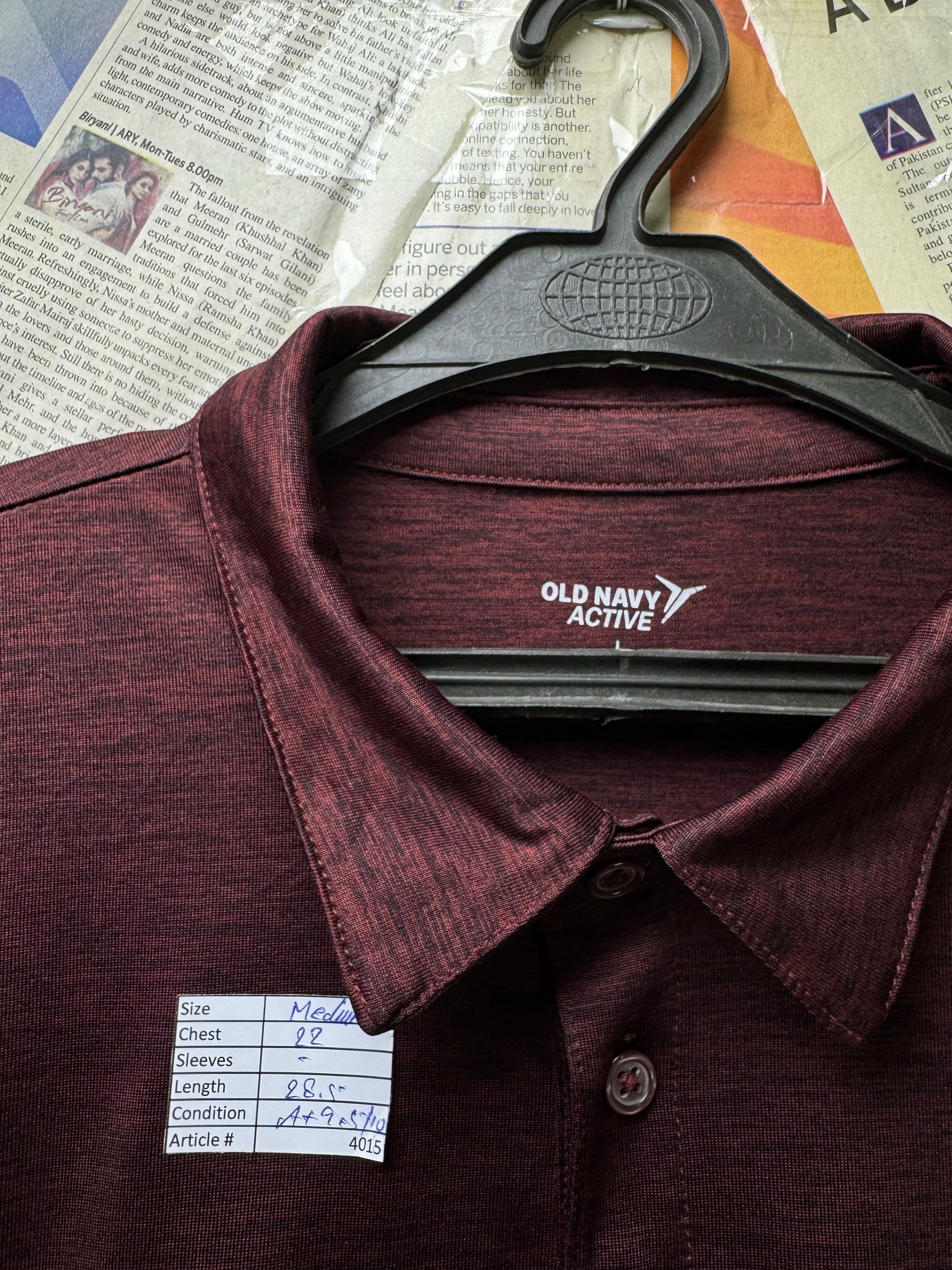 Old N*vy® Medium | Chest: 22" | Heather Maroon | Sports Polo | Poly | 4015 - Genuine Maal