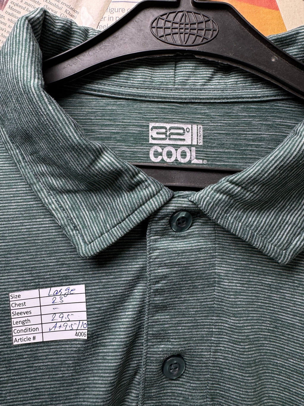 32 Cool® Large | Chest: 23" | Gym Polo | Poly - Elastane | 4006 - Genuine Maal