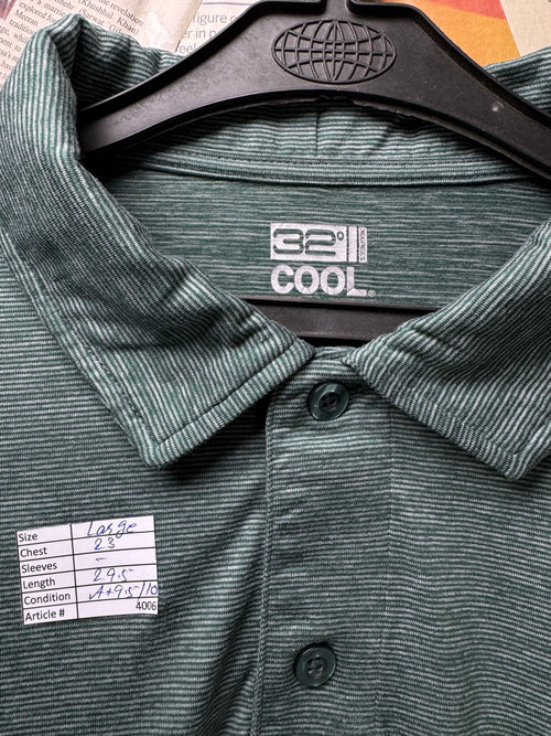 32 Cool® Large | Chest: 23" | Gym Polo | Poly - Elastane | 4006 - Genuine Maal