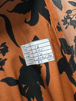 Shein® Small | Bust: 18" | Floral Silhouette | Maxi Dress | B3 - 5023 - Genuine Maal