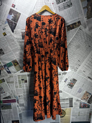 Shein® Small | Bust: 18" | Floral Silhouette | Maxi Dress | B3 - 5023 - Genuine Maal